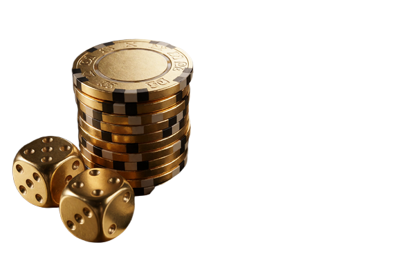 Goldene Casino-Chips und Spielkarten im Art-d&eacute;co-F&auml;cher - Millioner Casino Willkommensbonus